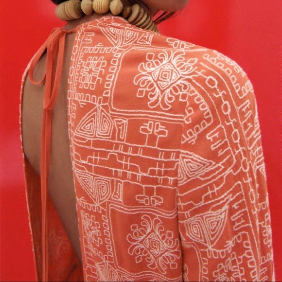 NWT Zara Long Embroidered Dress - Picture 8 of 9